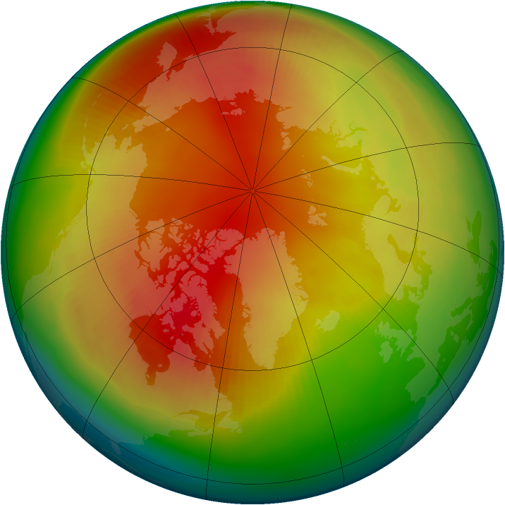 Arctic ozone map for February 2001